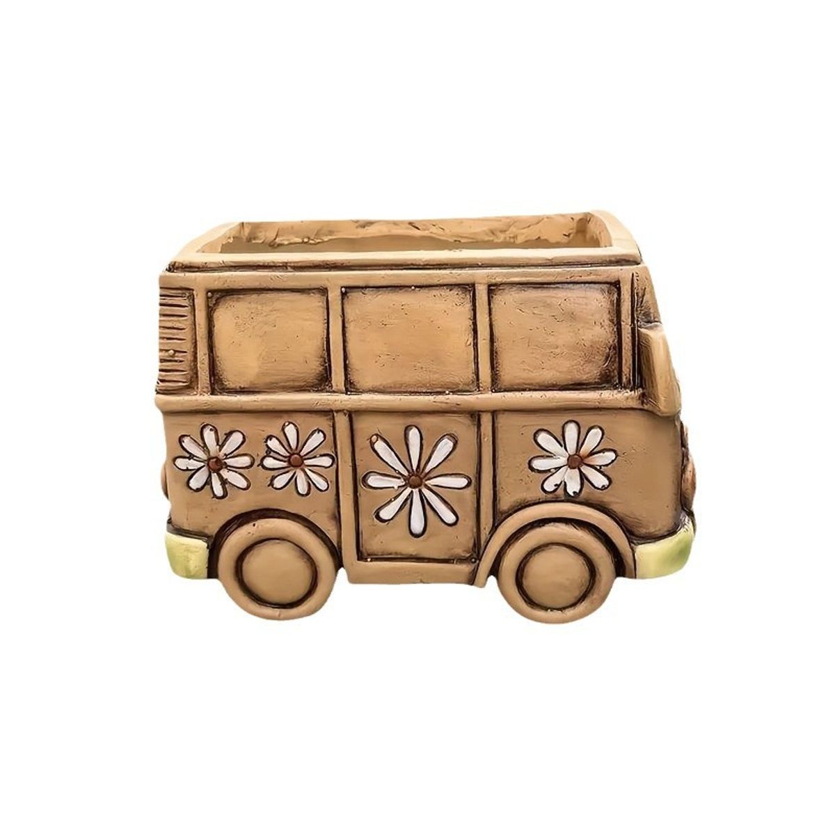 VATYERTY - 1 maceta vintage de resina con forma de furgoneta hippie