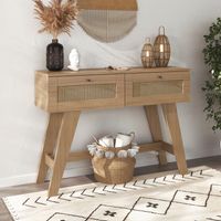 Mesa de Arrimo Rectangular 110x80x33 cm Marrón Roble - Trama