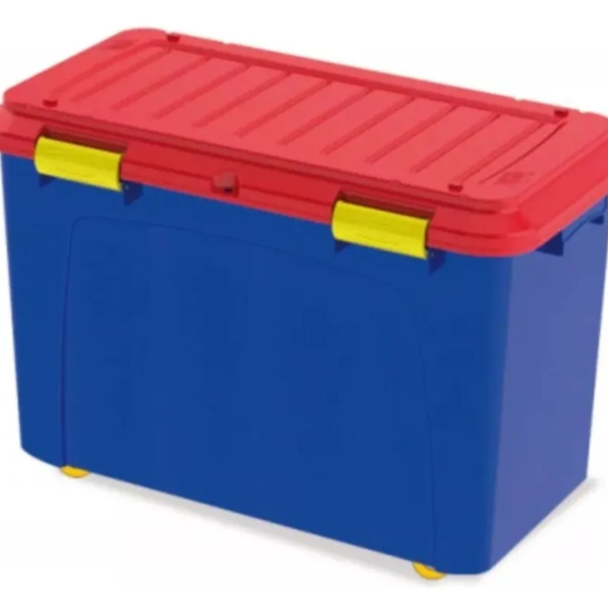 REYPLAST - Baul Caja Almacenamiento Organizadora  90l Ruedas Azul Roja