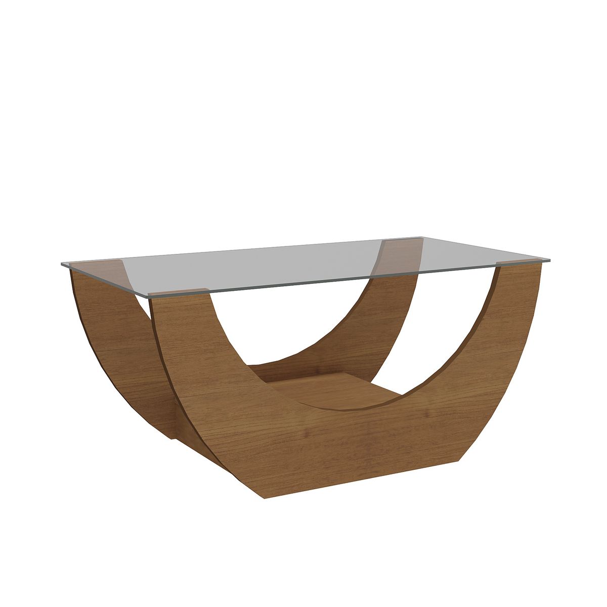 EXIT - Mesa de Centro Rectangular con Vidrio 82x36x42 cm - Onda