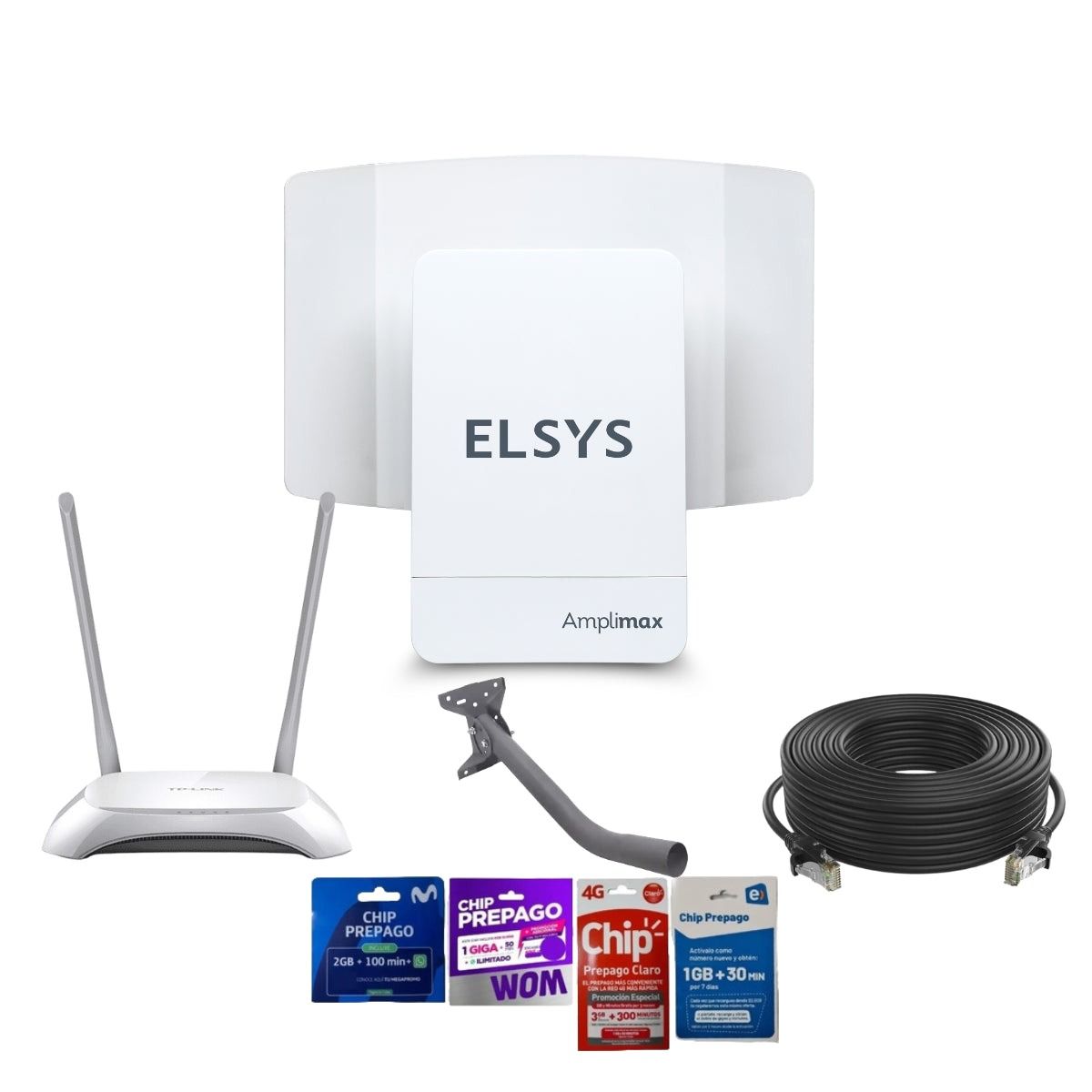 ELSYS - Antena Internet Rural Elsys Amplimax - Kit Básico