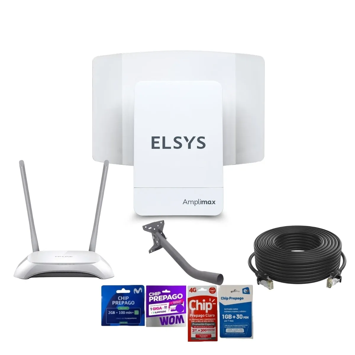 ELSYS - Antena Internet Rural Elsys Amplimax - Kit Básico