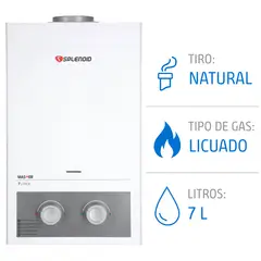 SPLENDID - Calefont 7 litros Gas licuado Tiro natural