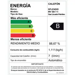 SPLENDID - Calefont 7 litros Gas licuado Tiro natural