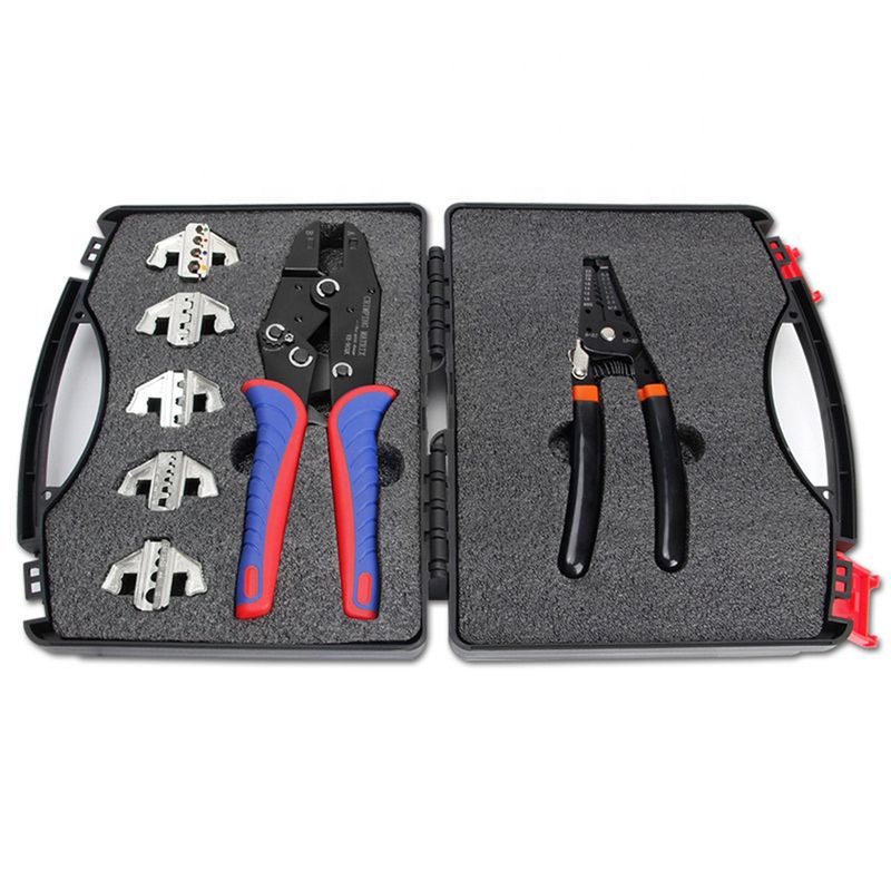 SOLIOT - Set Alicate Crimpadora 5 Troqueles 0.25-10mm2 Con Pelacable