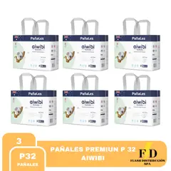 AIWIBI - PAÑAL PREMIUN P X32 Un Talla P PACK X6