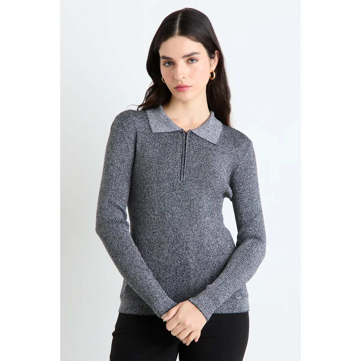 ASH - Polera Manga Larga Mujer Negro Ash