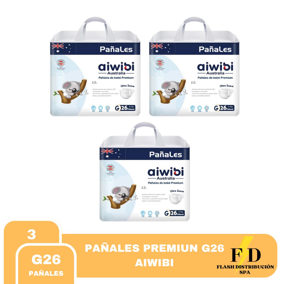 AIWIBI - PAÑAL AIWIBI PREMIUN G X26 Un Talla G X3