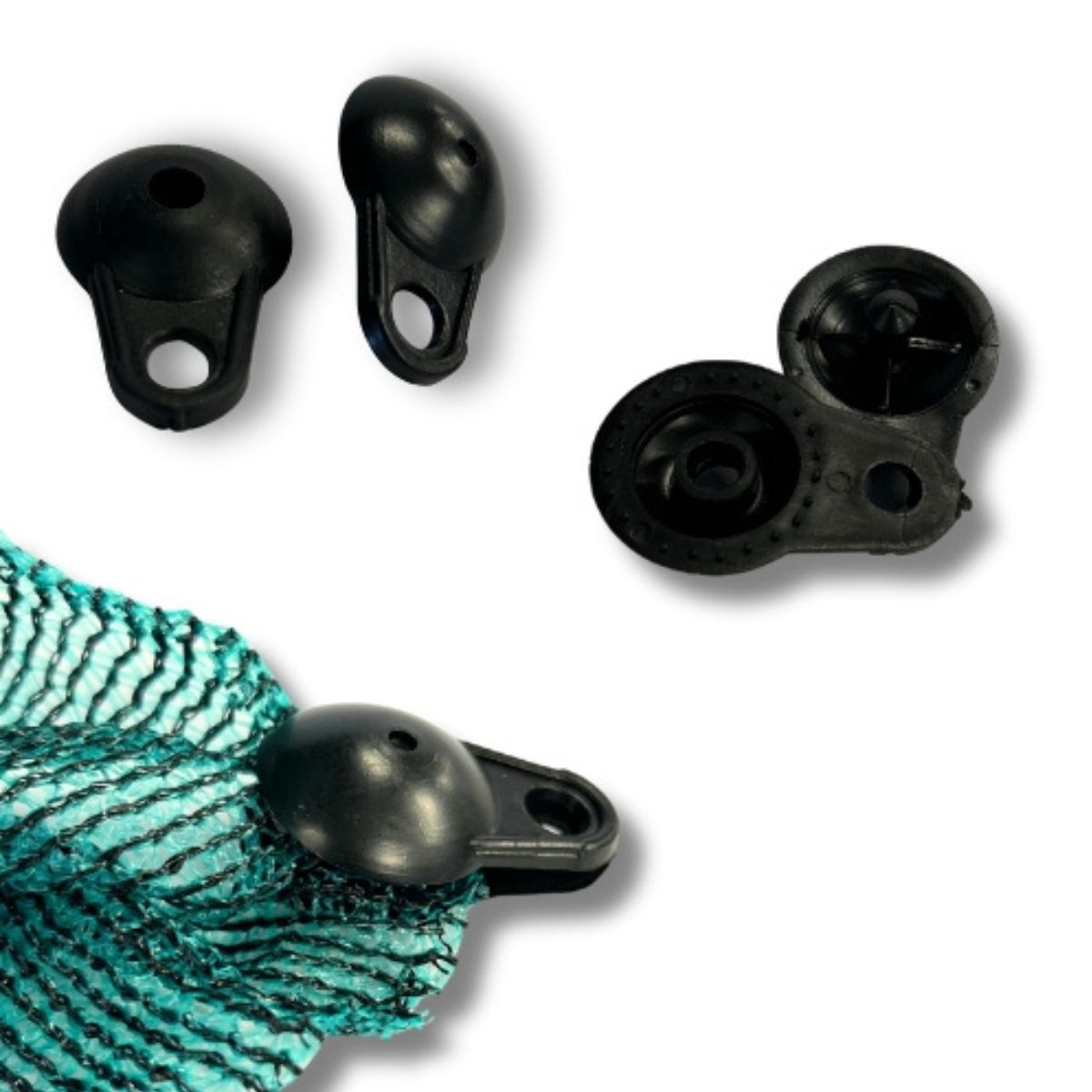 MARIENBERG - Broche Redondo para Malla Raschel Sombra Negro 200 unidades