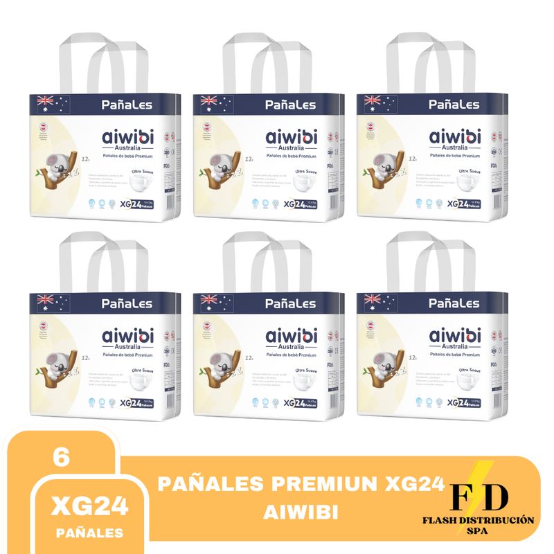 AIWIBI - PAÑAL AIWIBI PREMIUN XG X24 Un Talla XG PACK X6