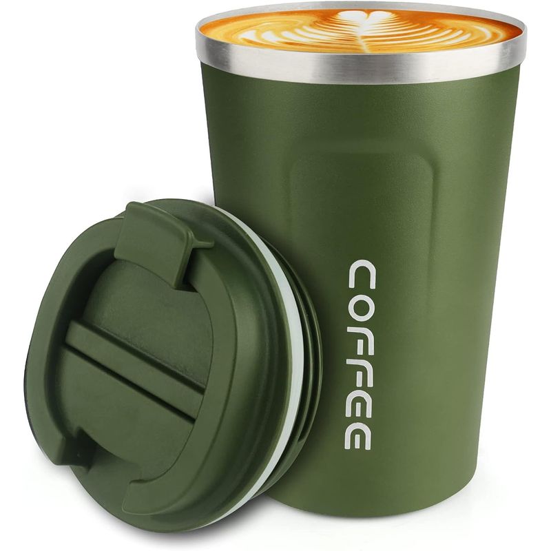 WAKESHOME - Vaso térmico de acero inoxidable de 510Ml antiderrame-Verde