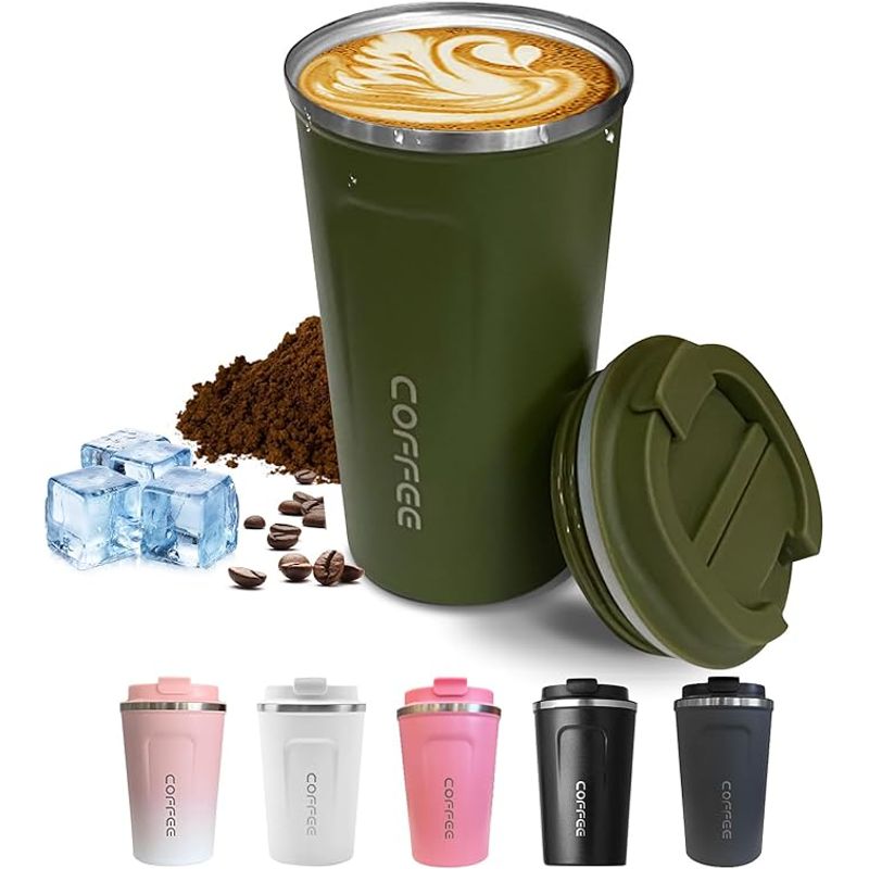 WAKESHOME - Vaso térmico de acero inoxidable de 510Ml antiderrame