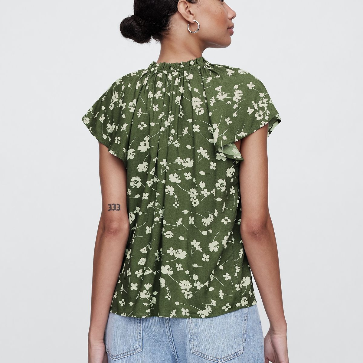 GAP - Blusa Mujer Zen Neck Manga Corta Morado Gap