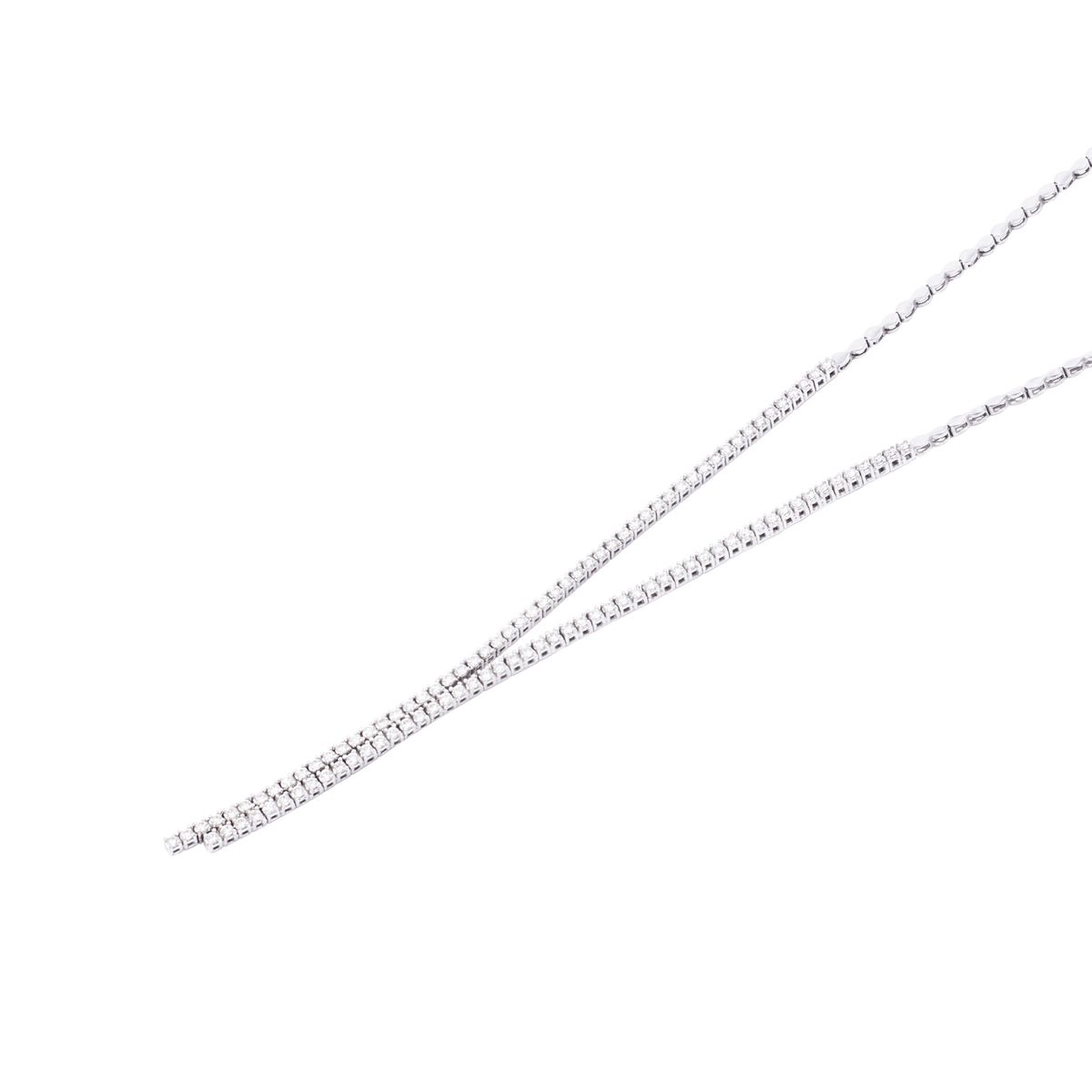 JB JOYAS BARON - Collar Oro Blanco 18kt Eslabones y Diamantes 1,55 Qlts