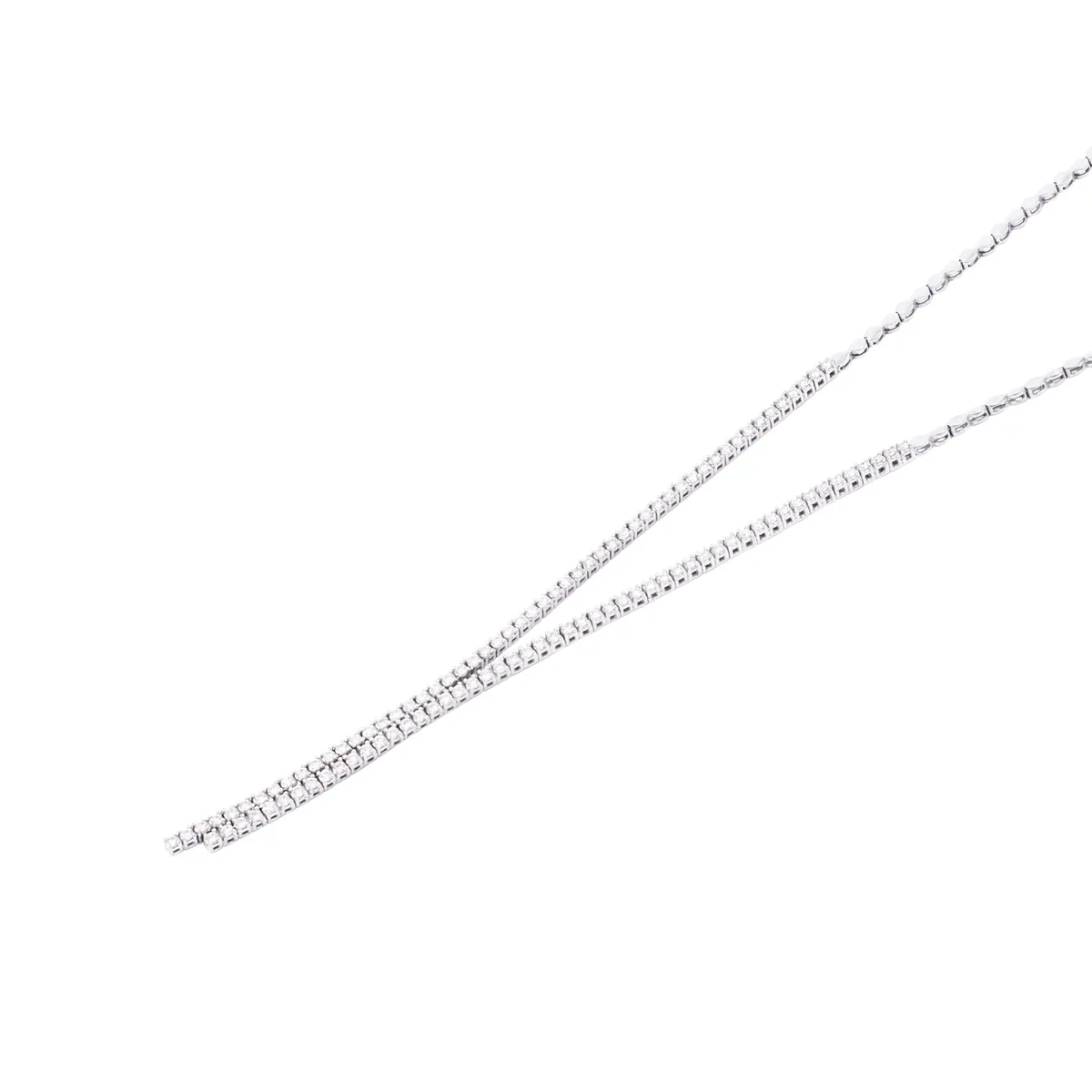 JB JOYAS BARON - Collar Oro Blanco 18kt Eslabones y Diamantes 1,55 Qlts