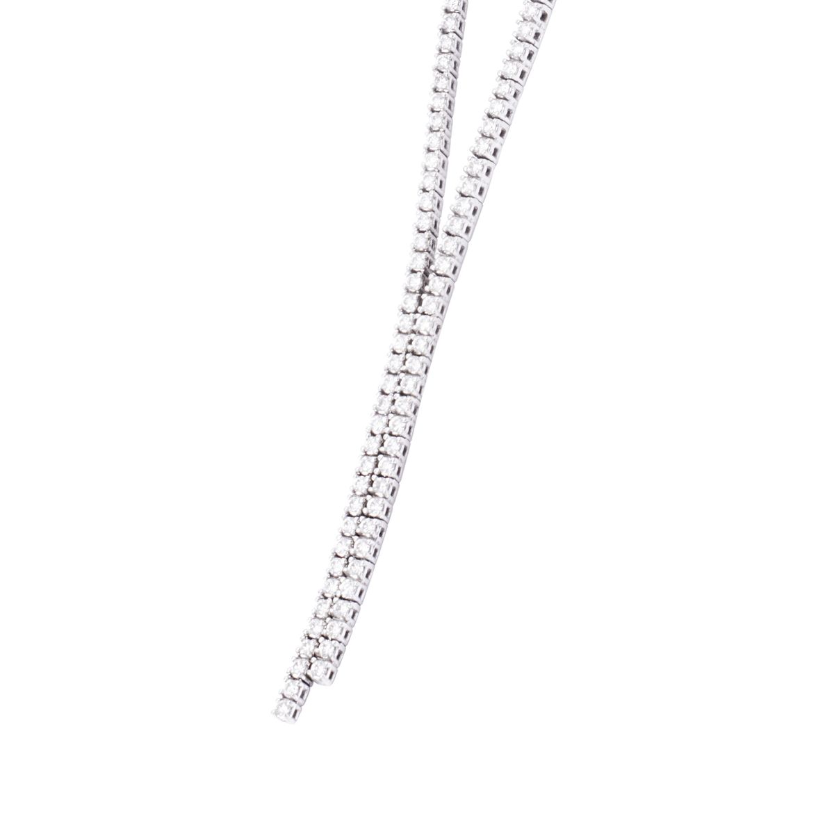 JB JOYAS BARON - Collar Oro Blanco 18kt Eslabones y Diamantes 1,55 Qlts