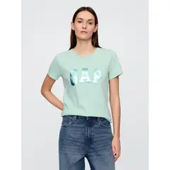 GAP - Polera Mujer Logo Shine Manga Corta Verde