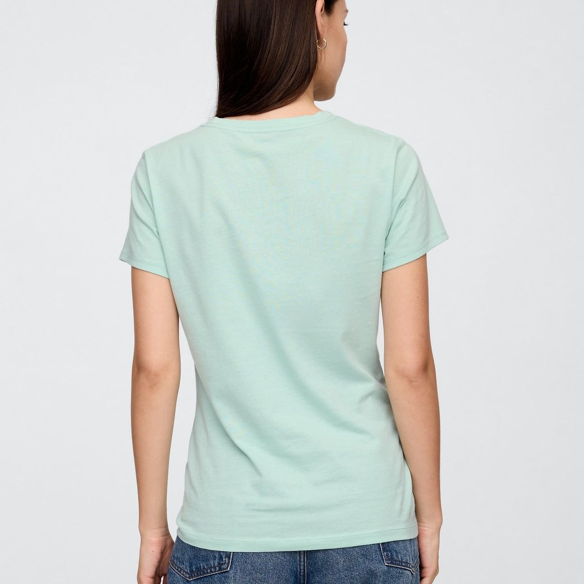 GAP - Polera Mujer Logo Shine Manga Corta Verde Gap