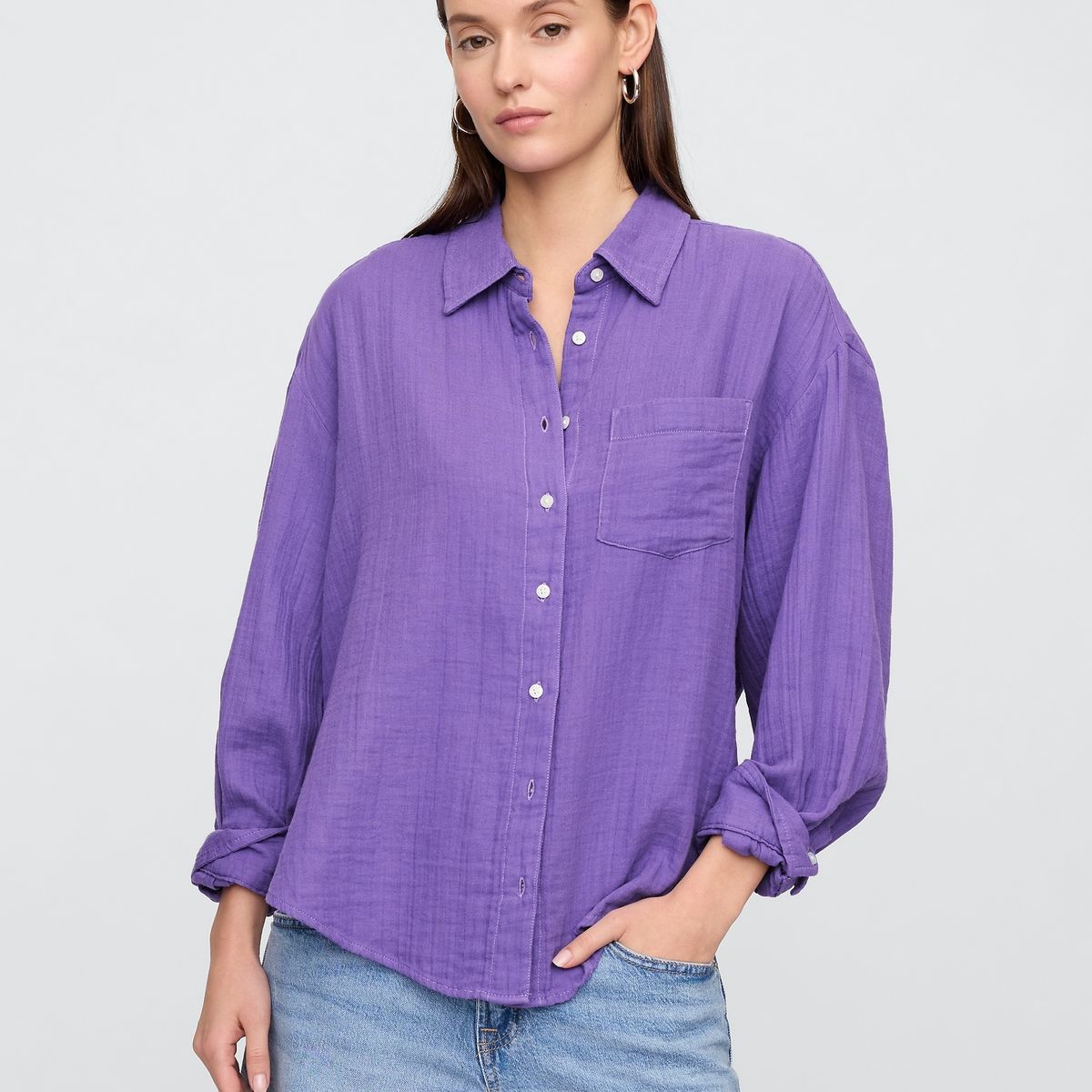 GAP - Blusa Mujer Big Gauze Manga Larga Multicolor Gap