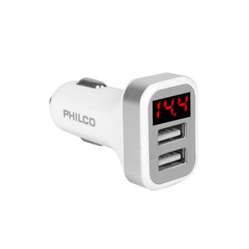 PHILCO - Cargador Auto Dbole USB Philco con Pantalla PHILCO