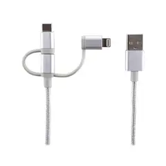 PHILIPS - Cable DLC260 3 en 1 Micro USB Lightning USB-C