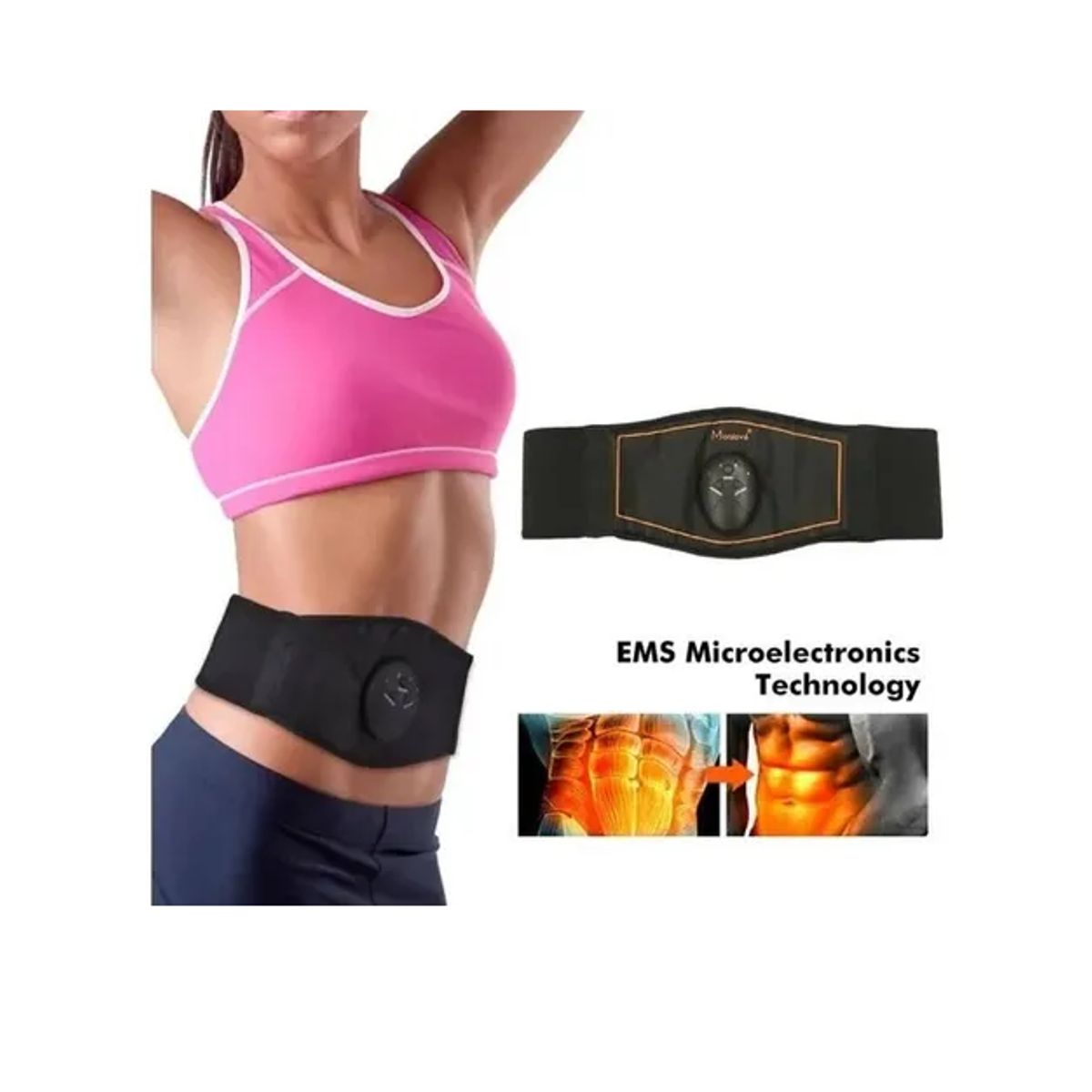 GENERICO - Cinturón Moldeador Inteligente Ems Fitness Monlové Ma-859 Color Negro