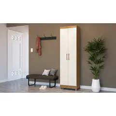 EXIT - Closet Ibiza Multiuso 2 Puertas 4 Repisas 52x183x36 cm Nuez /Marfil