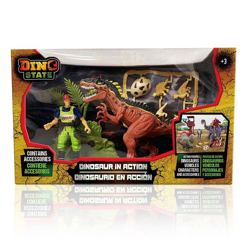DINO STATE - Set con Explorador Dino y Accesorios Temáticos
