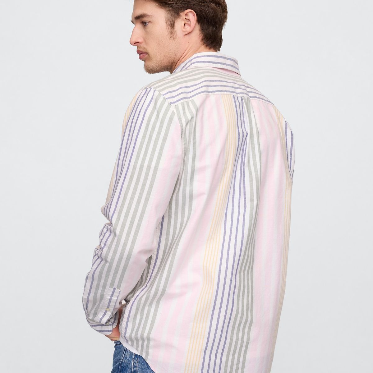 GAP - Camisa Hombre Oxford Manga Larga Multicolor Gap
