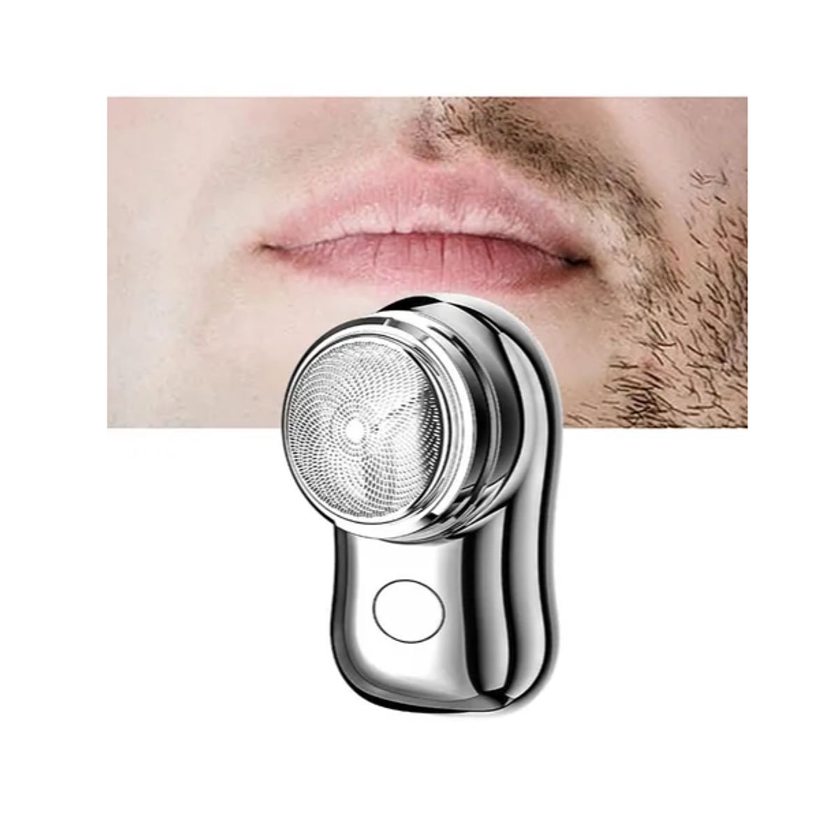 GENERICO - Minibarbeador Elétrico Para Homens De Barba Navalha Color Plateado