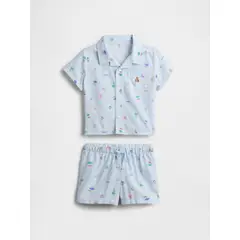 GAP - Outfit Set Bebe Niño Woven Print Azul