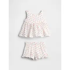 GAP - Enterito Bebe Niña Woven Ruffle Blanco