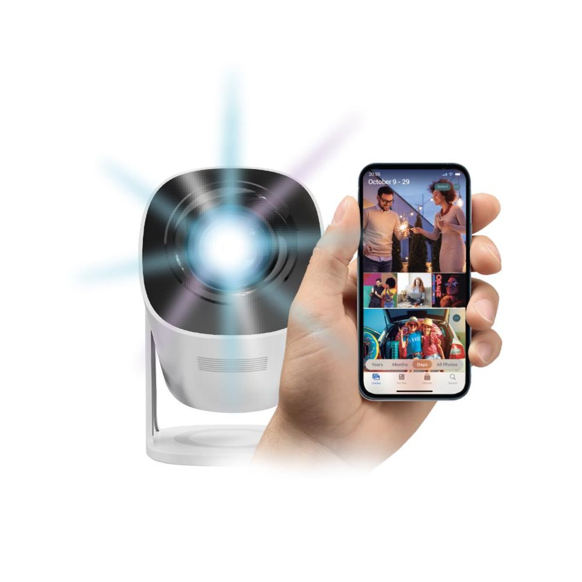 MLAB - Proyector Smart Tube Led LCD 300 Ansi Lumen HD 720P WiFi Dual Band