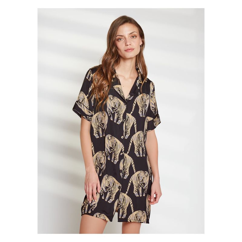 LOUNGE - Camisa De Dormir Mujer Dreamy Tigres