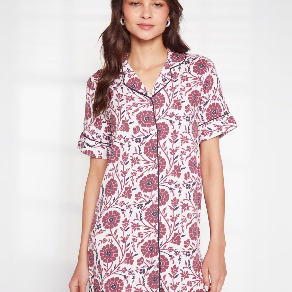 LOUNGE - Camisa De Dormir Flores Y Hojas Dreamy LOUNGE