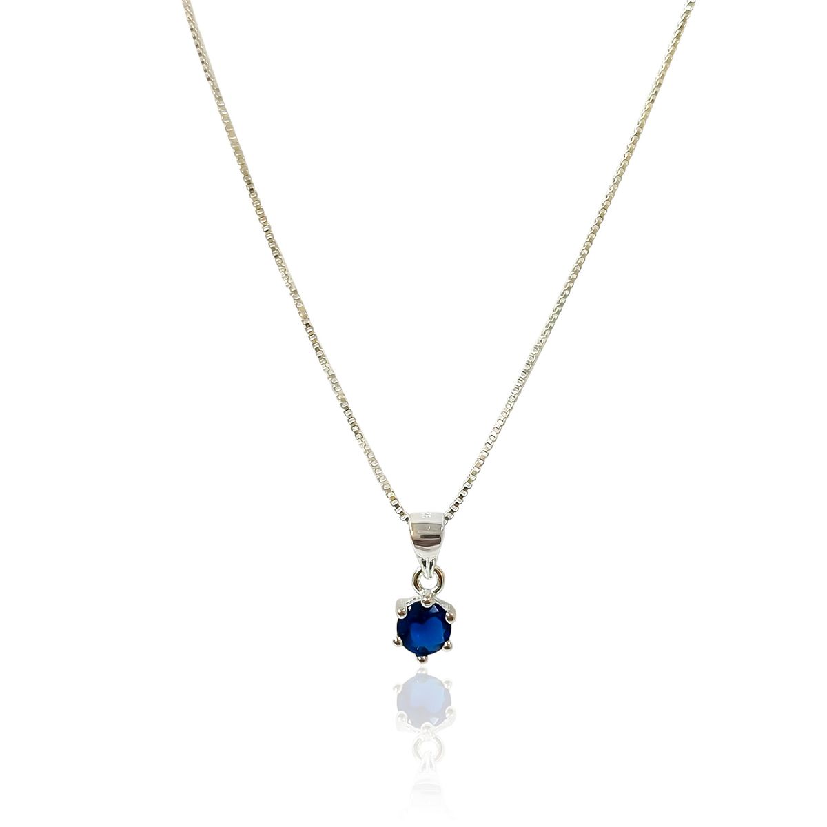 COGGIOLA - Collar Punto De Luz Circón Azul Grifas Plata Fina 925