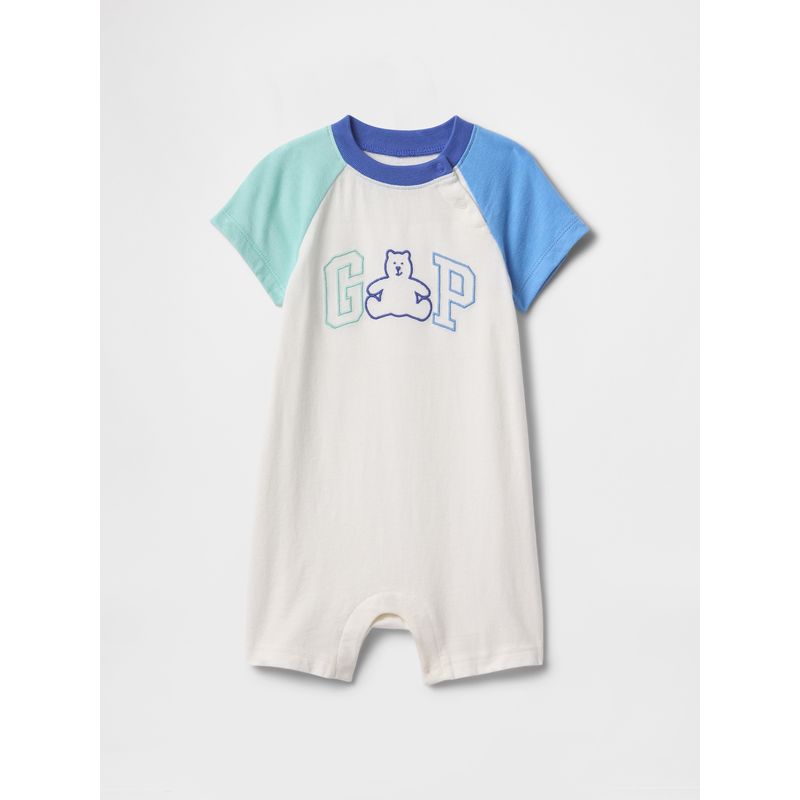 GAP - Enterito Bebe Niño Logo Bicolor Blanco Gap