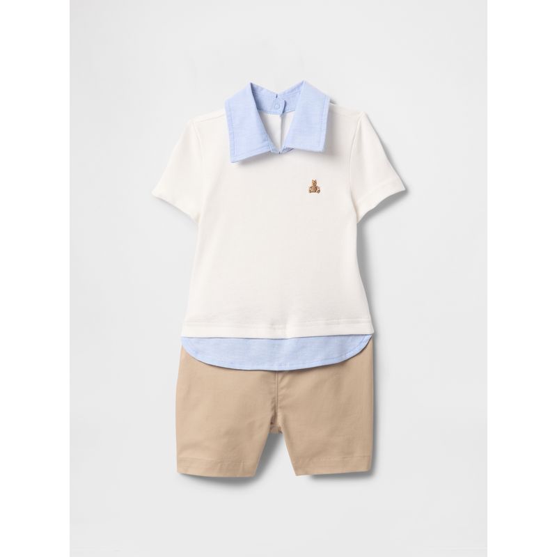 GAP - Outfit Set Bebe Niño Polo 3 en 1 Blanco Gap