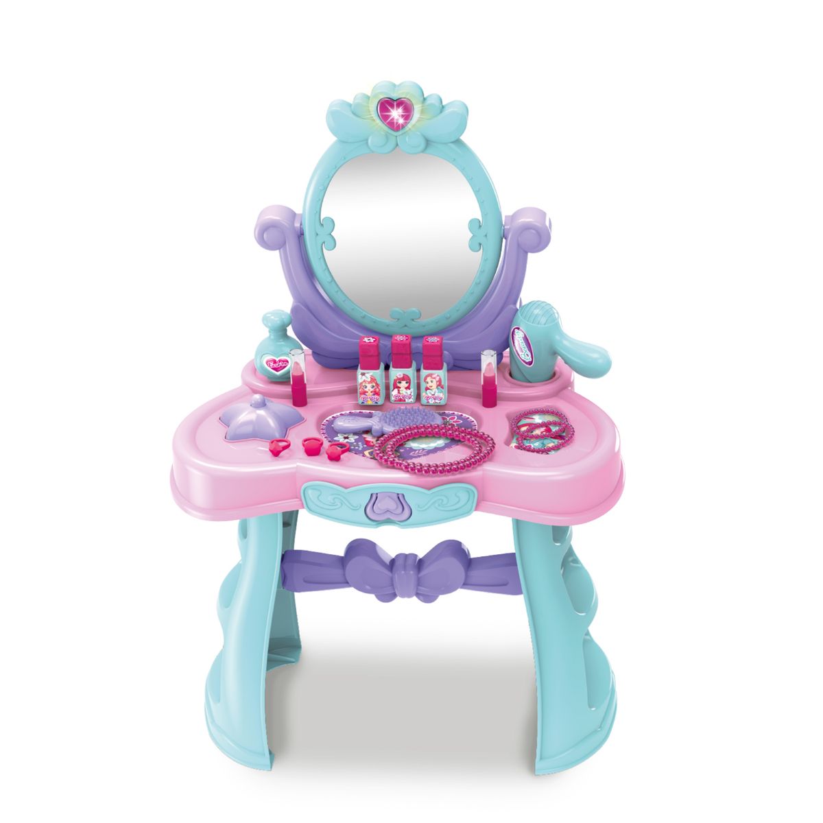ROLEPLACE - Tocador Juguete con Luz, Sonido y 16 Accesorios