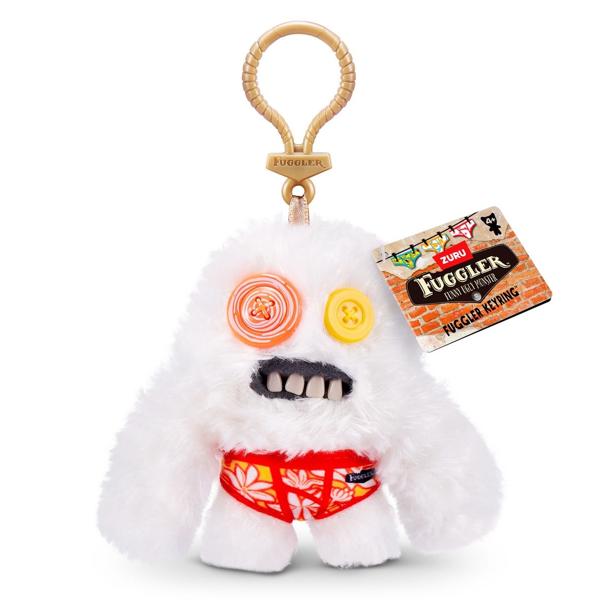 ANSALDO - PELUCHE LLAVERO FUGGLERS DE 13 CMS DE ZURU - BLANCO