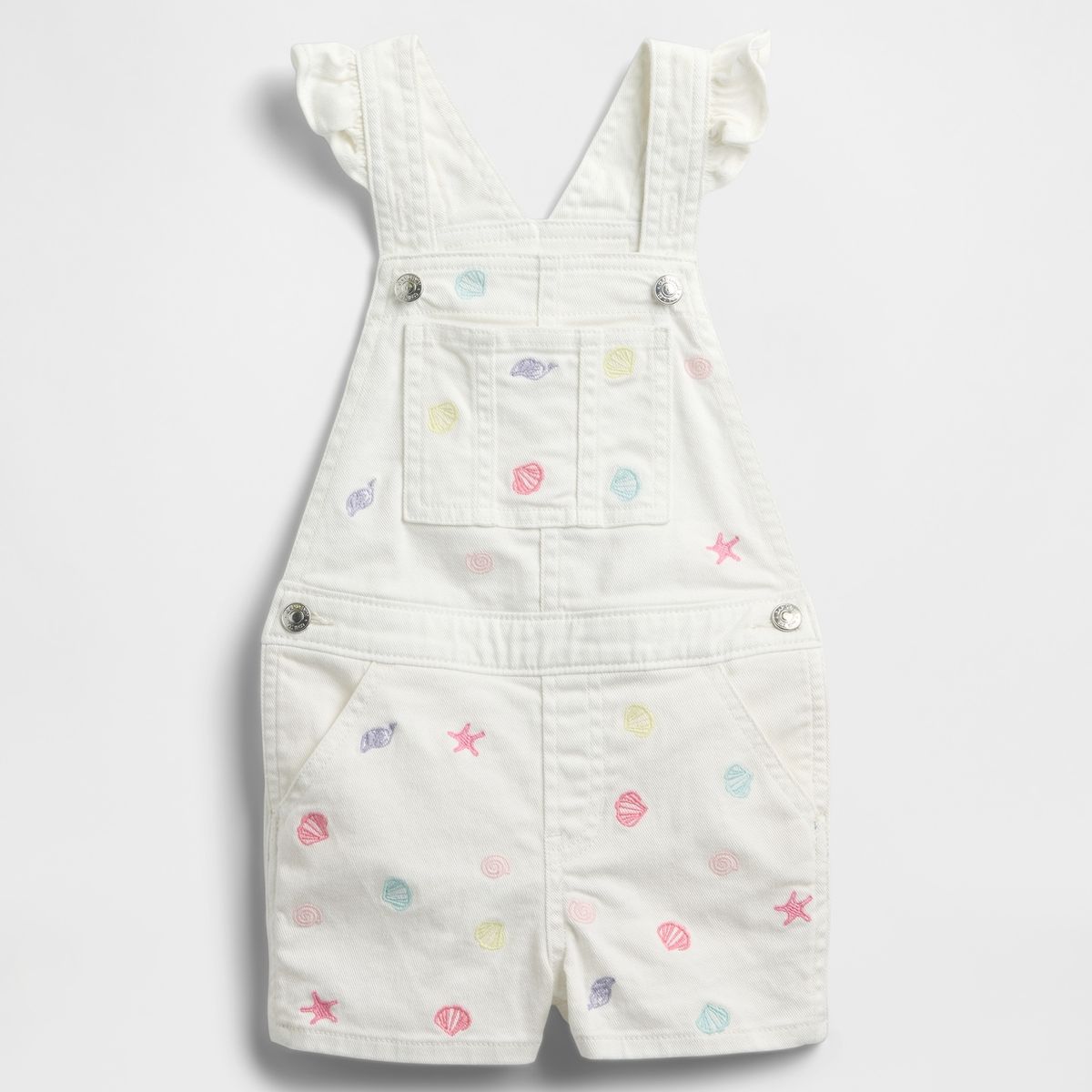 GAP - Enterito Toddler Niña Denim Short Blanco Gap
