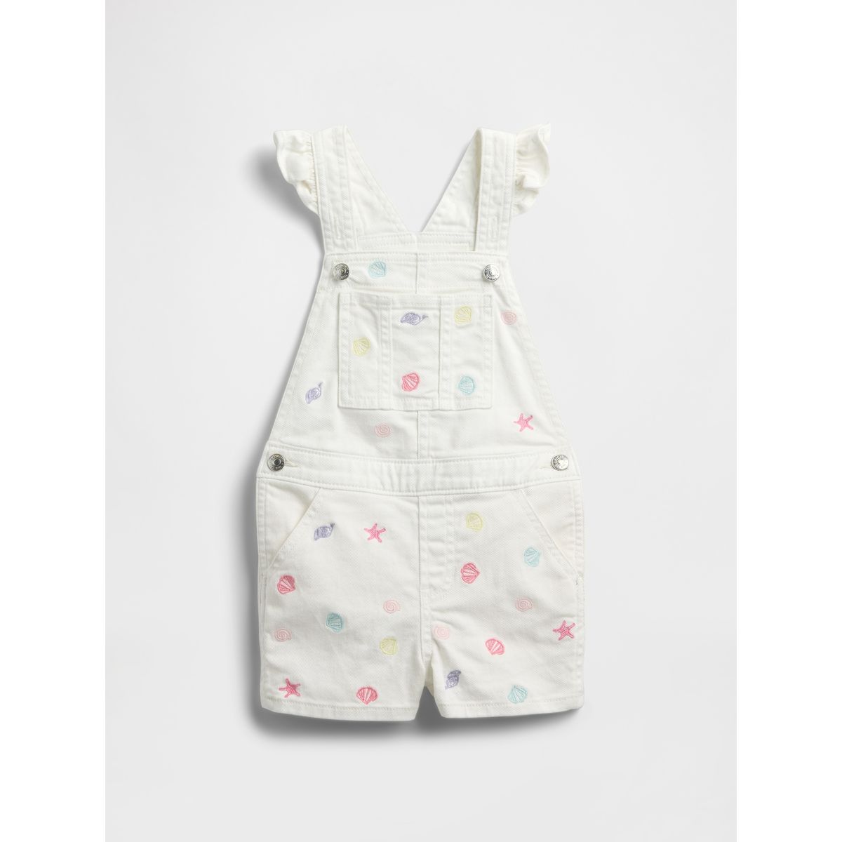 GAP - Enterito Toddler Niña Denim Short Blanco Gap