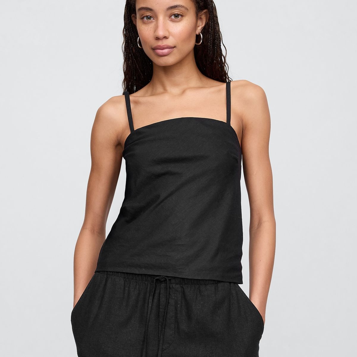 GAP - Blusa Mujer Lino Strapless V25 Negro Gap