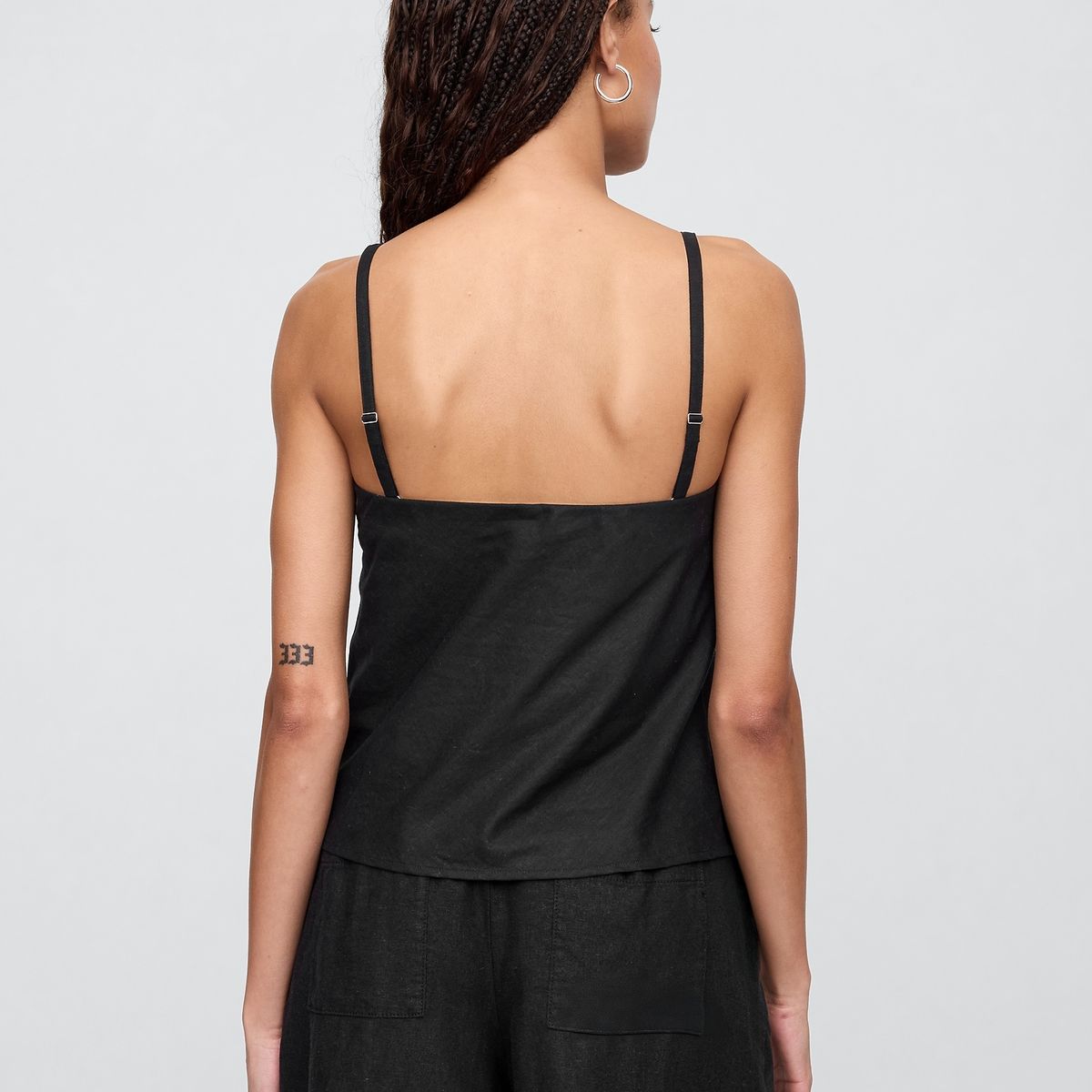 GAP - Blusa Mujer Lino Strapless V25 Negro Gap