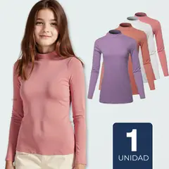 UTILISIMO - Camiseta Niña Juvenil Primera Capa Bambú Invierno Cuello Beatle Polera