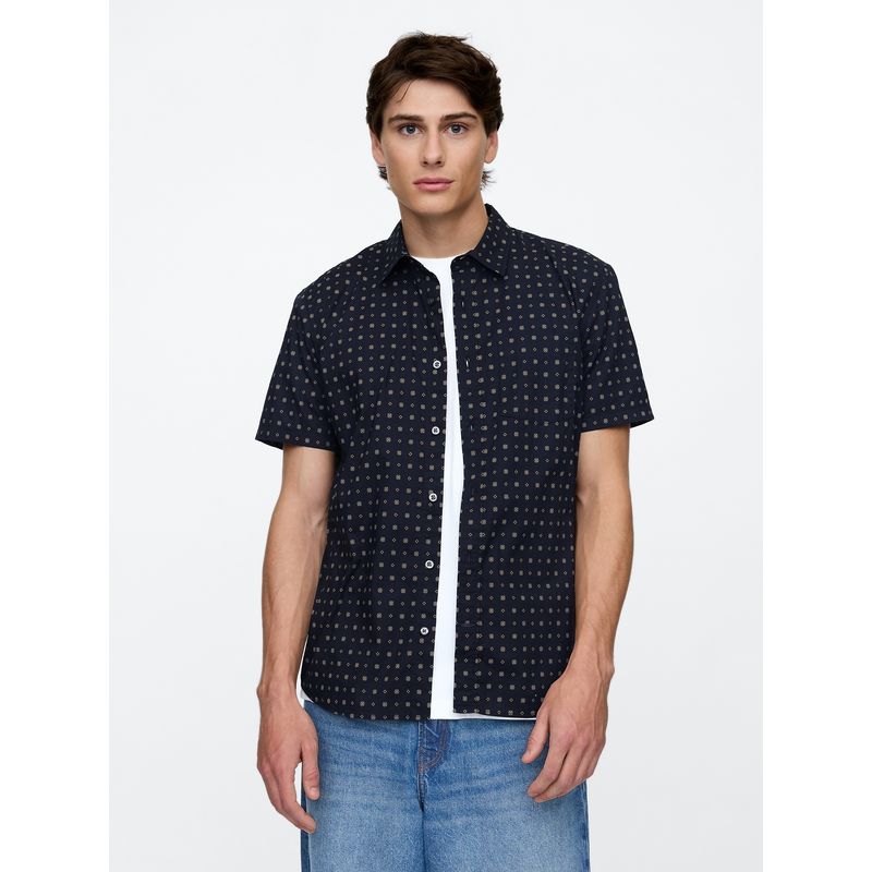 GAP - Camisa Hombre Popelina Manga Corta Azul marino Gap