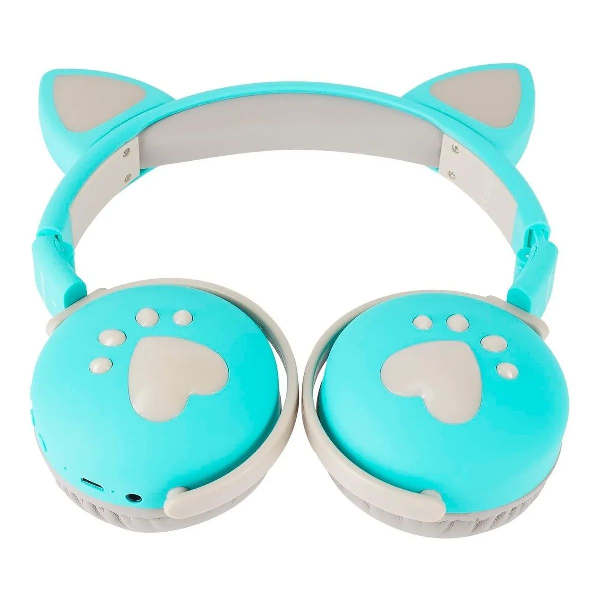 GENERICO - Audifonos Bluetooth Inalámbrico Niños Luz Led Diseño Gato Azul
