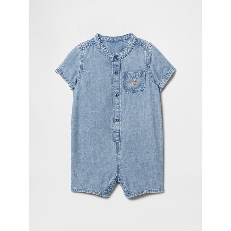 GAP - Enterito Bebe Niño Denim Shortie Bear Azul Gap