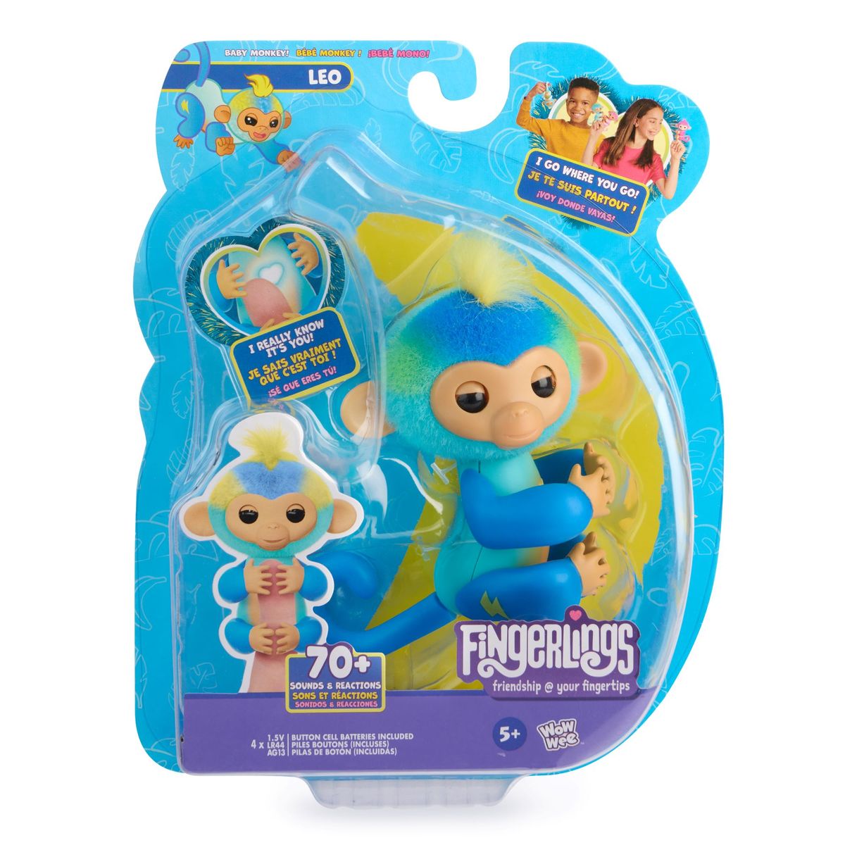BOING TOYS - Fingerlings Mono Bebe Interactivo Azul