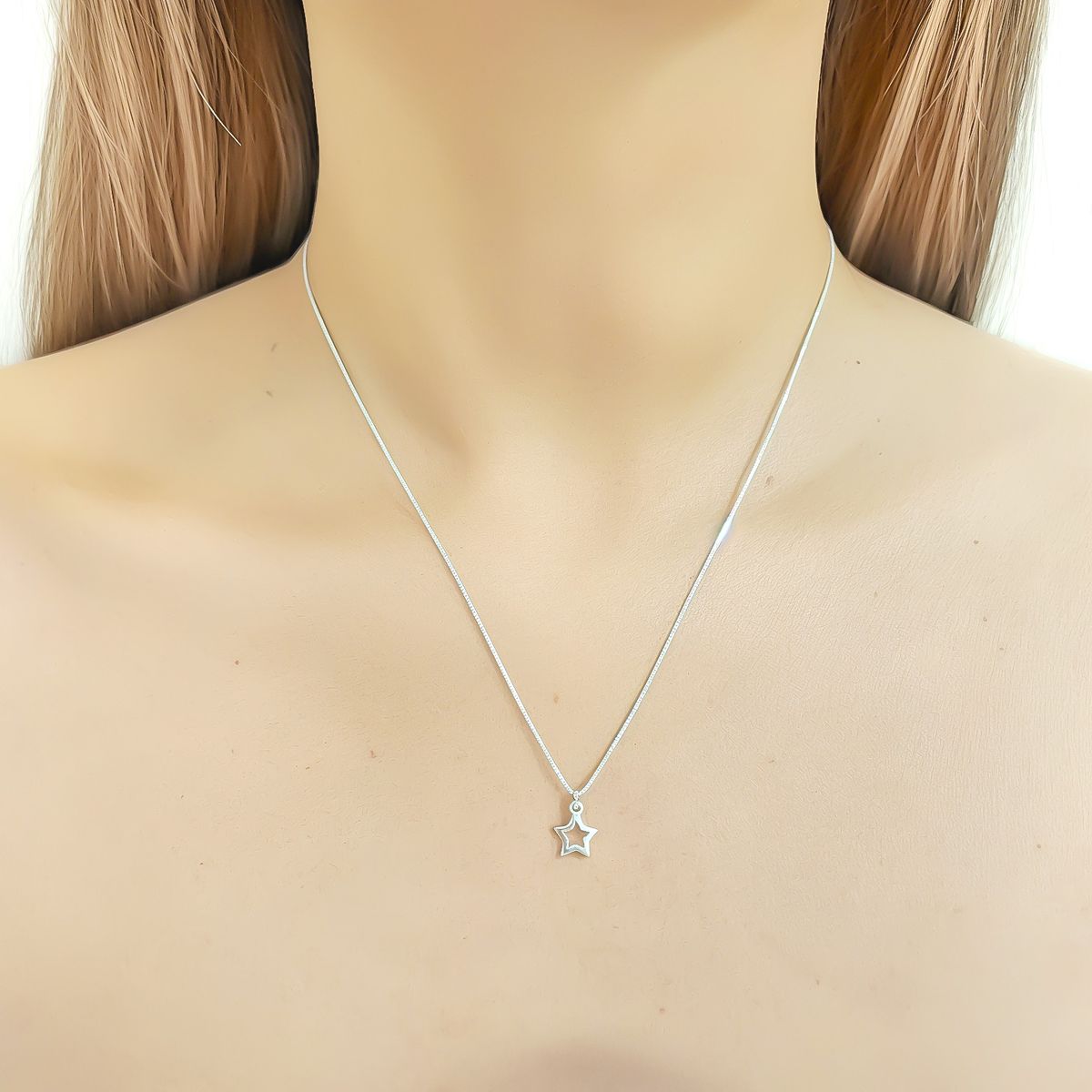 COGGIOLA - Collar Estrella Calada Mini Plata Fina 925